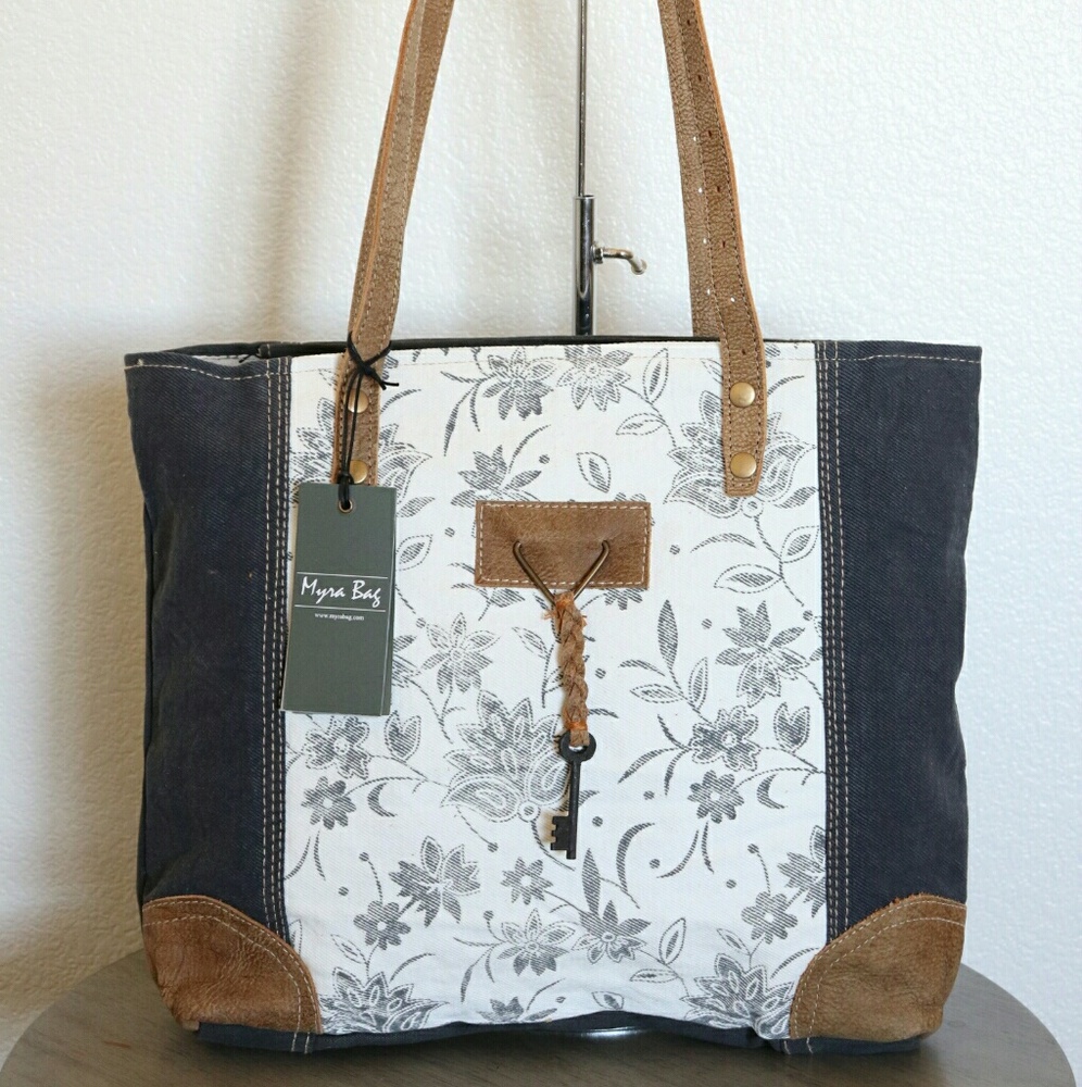 NEW Myra Bag Upcycled Canvas Tote Bag Large Purse